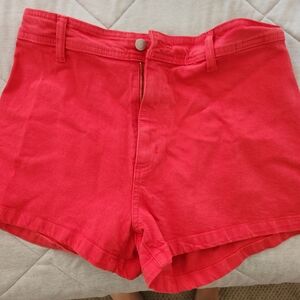 High Waist Pinkish Red Shorts